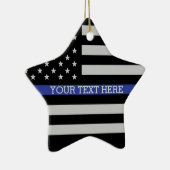 Thin Blue Line - American Flag Specialized Custom Keramisch Ornament (Rechts)