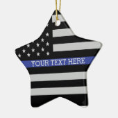 Thin Blue Line - American Flag Specialized Custom Keramisch Ornament (Links)