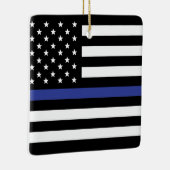 Thin Blue Line - American Flag Specialized Custom Keramisch Ornament (Rechts)