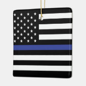 Thin Blue Line - American Flag Specialized Custom Keramisch Ornament (Links)