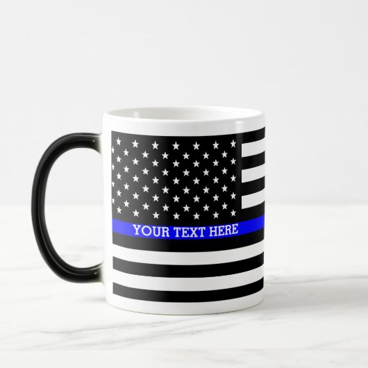 Thin Blue Line - American Flag Specialized Custom Magische Mok (Links)