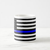 Thin Blue Line - American Flag Specialized Custom Magische Mok (Center)