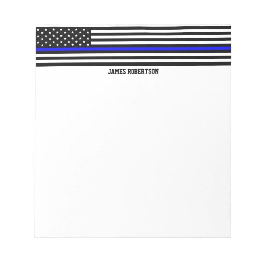 Thin Blue Line - American Flag Specialized Custom Notitieblok (Voorkant)