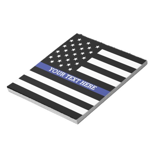 Thin Blue Line - American Flag Specialized Custom Notitieblok (Linkerzijde)