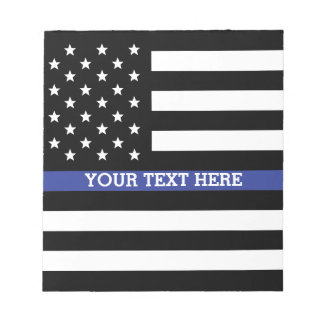 Thin Blue Line - American Flag Specialized Custom Notitieblok