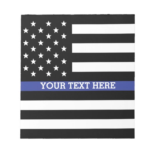 Thin Blue Line - American Flag Specialized Custom Notitieblok (Voorkant)