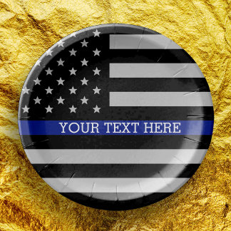 Thin Blue Line - American Flag Specialized Custom Papieren Bordje