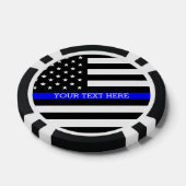 Thin Blue Line - American Flag Specialized Custom Poker Chips (Enkel)