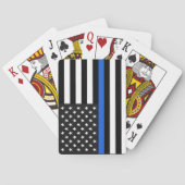Thin Blue Line American Flag Speelkaarten (Achterkant)