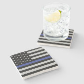 Thin Blue Line - American Flag Stenen Onderzetter (Zijkant)