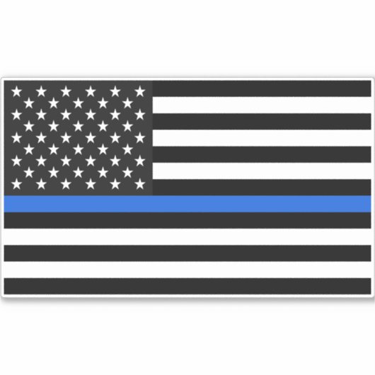 Thin Blue Line American Flag Sticker (Voorkant)