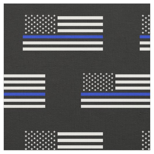 Thin Blue Line American Flag Stof (Close Up)