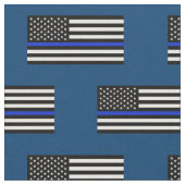 Thin Blue Line American Flag Stof (Close Up)