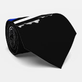 Thin Blue Line American Flag Stropdas (Opgerold)