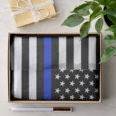 Thin Blue Line American Flag Tissuepapier (Geschenk)