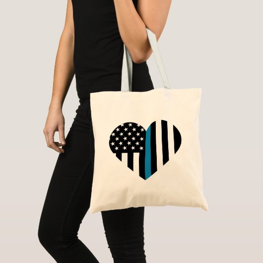 Thin Blue Line American Flag Tote Bag (Voorkant (product))
