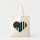 Thin Blue Line American Flag Tote Bag (Voorkant)