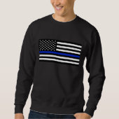 Thin Blue Line American Flag Trui (Voorkant)