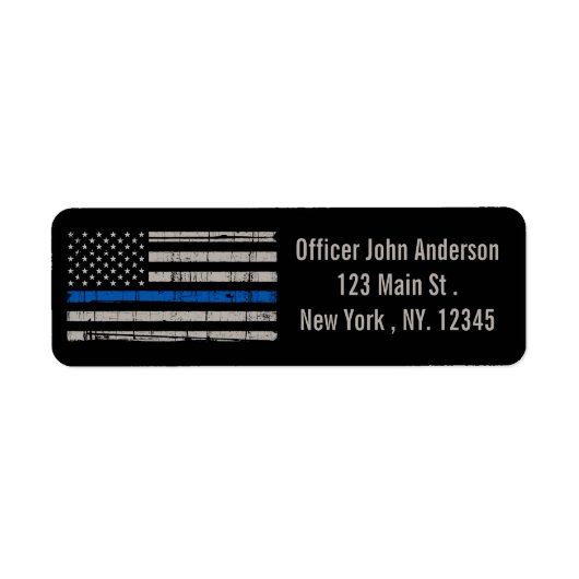 Thin Blue Line - American Flag USA Blue - Police Etiket (Voorkant)