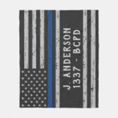 Thin Blue Line - American Flag USA Blue - Police Fleece Deken (Voorkant)