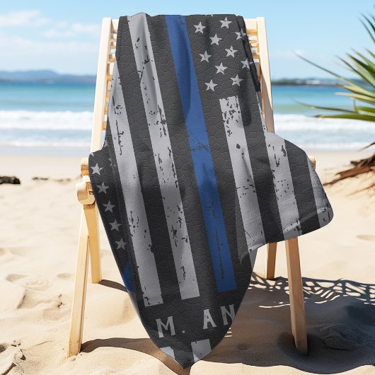 Thin Blue Line - American Flag USA Blue - Police Strandlaken