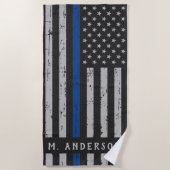 Thin Blue Line - American Flag USA Blue - Police Strandlaken (Voorkant)