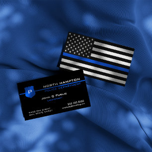 Thin Blue Line American Flag Visitekaartje