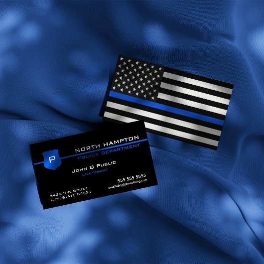 Thin Blue Line American Flag Visitekaartje