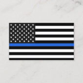 Thin Blue Line American Flag Visitekaartje (Achterkant)