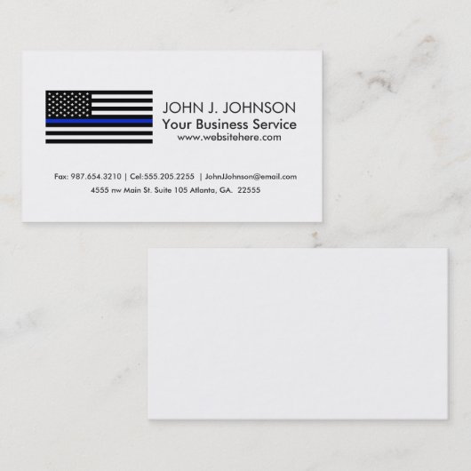 Thin Blue Line American Flag Visitekaartje (Voorkant / Achterkant)