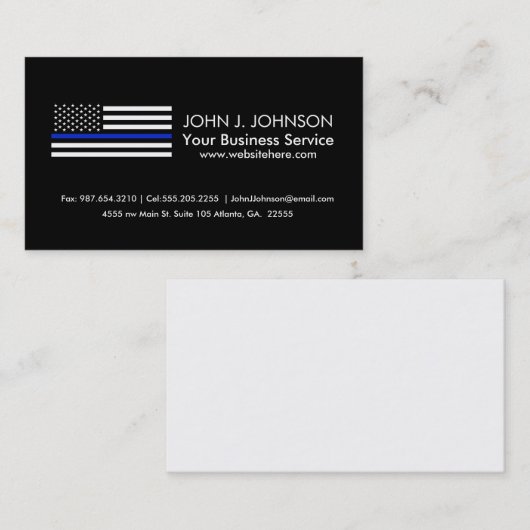 Thin Blue Line American Flag Visitekaartje (Voorkant / Achterkant)