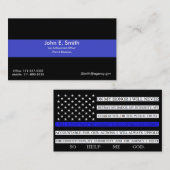 Thin Blue Line/American Flag Visitekaartje (Voorkant / Achterkant)