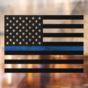 Thin Blue Line American Flag Window Cling Raamsticker