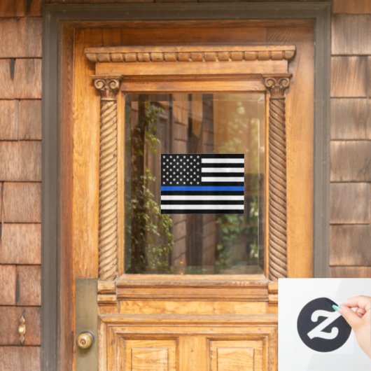 Thin Blue Line American Flag Window Cling Raamsticker (Huis Deur)