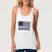 Thin Blue Line American Flag Women's shirt (Voorkant)