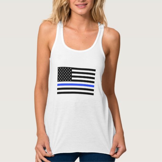 Thin Blue Line American Flag Women's shirt (Voorkant)