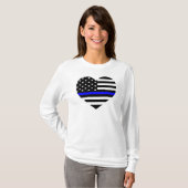 Thin Blue Line American Flag - Women's T-Shirt (Voorkant volledig)