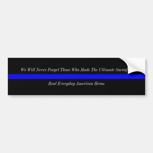 Thin Blue Line American Heros Bumpersticker (Voorkant)