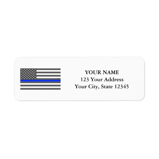 Thin Blue Line American vlag wetshandhaving Etiket (Voorkant)
