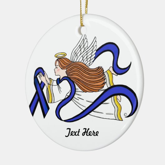 Thin Blue Line Angel Keramisch Ornament (Links)