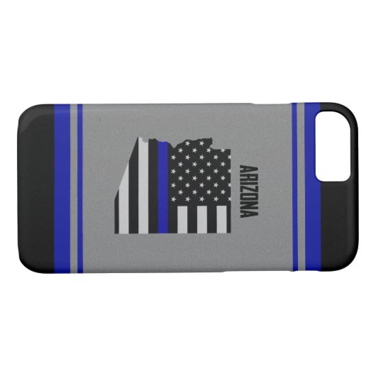 Thin Blue Line Arizona Case-Mate iPhone Case (Achterkant (Horizontaal))