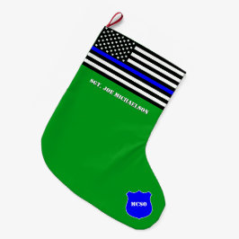 [Thin Blue Line] Back the Blue Police Flag Green Grote Kerstsok