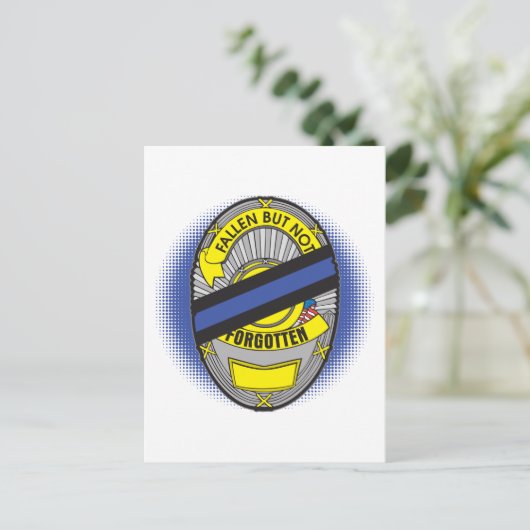 Thin Blue Line Badge Briefkaart (Staand voorkant)