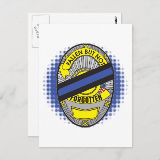 Thin Blue Line Badge Briefkaart (Voorkant / Achterkant)