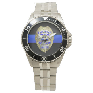 Thin Blue Line Badge Horloge