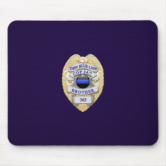 Thin Blue Line Badge Muismat (Voorkant)