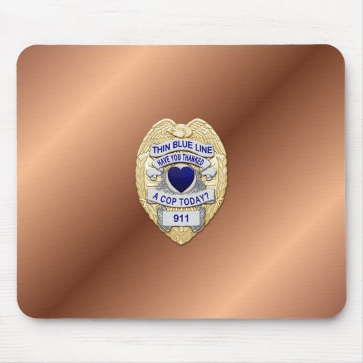 Thin Blue Line Badge Muismat (Voorkant)