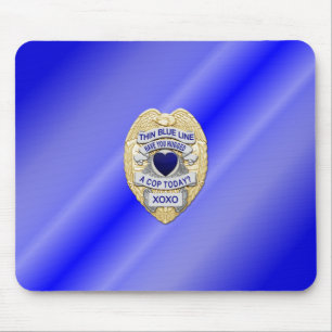 Thin Blue Line Badge Muismat