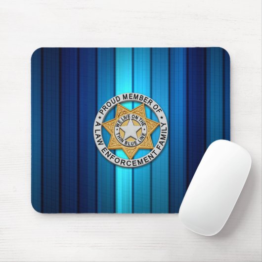 Thin Blue Line Badge Muismat (Met muis)