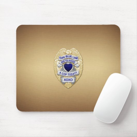 Thin Blue Line Badge Muismat (Met muis)